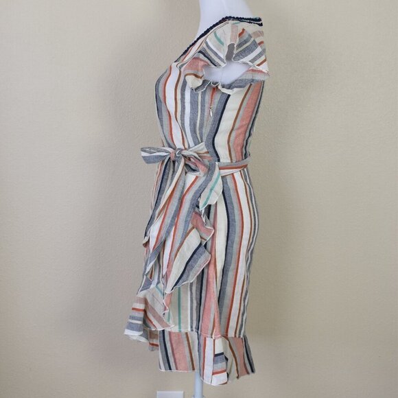 THML Stripe Cotton Wrap Dress NEW - XS - Picture 6 of 10
